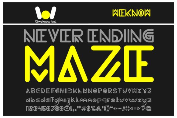 Never Ending Maze: A Versatile Display Font for Crafters